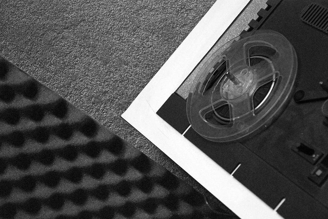 BH10_01_1972b.jpg - Reel-to-reel tape dack.  This photo was one of a series of experiments with high-ISO B&W images.