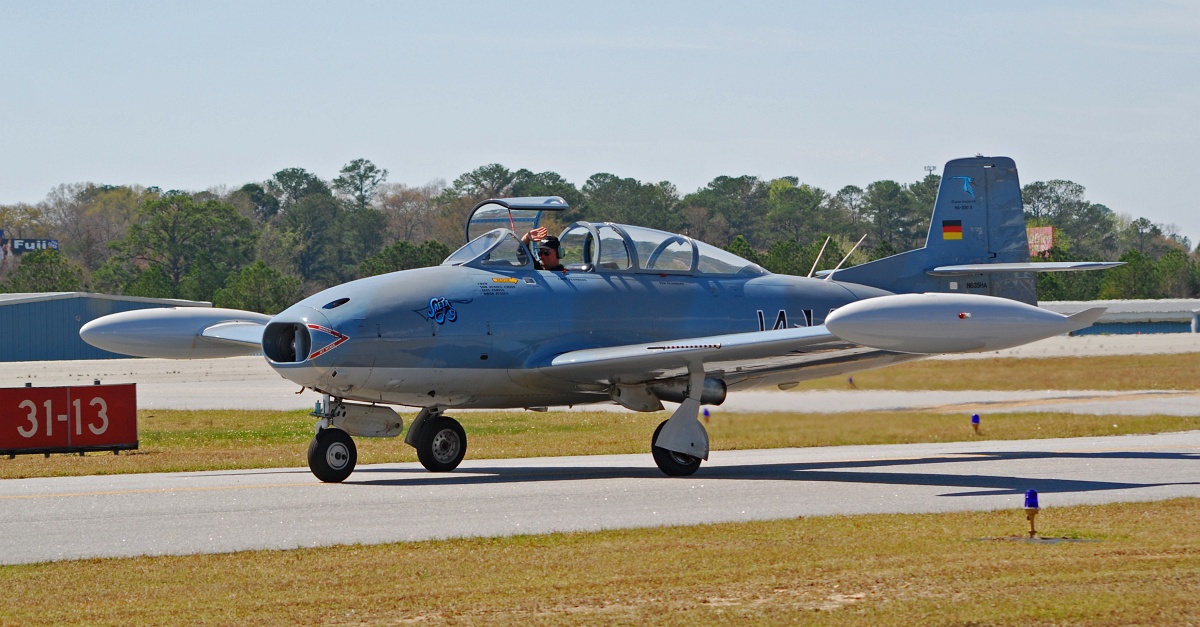 DSC_6551a.jpg - This plane is a great example of the strides made in jet engine technology in the past decades... the ear-splitting scream of these two small turbojet engines is way louder than modern turbofans.  It's hard to describe the sound that comes out of this tiny plane when it gets close.